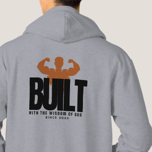 Sudadera Construido - Oración Cristiana Dios Gris Gráfico