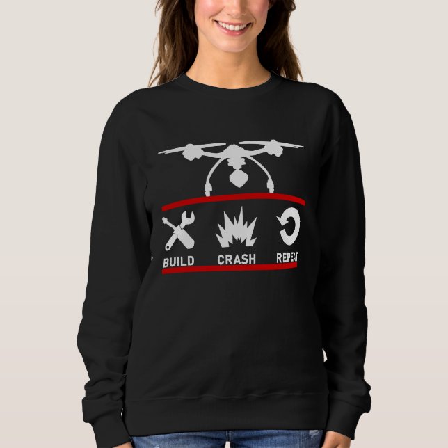 Sudadera ConstruirestrellarRepetirPiloto de Drone FPV (Anverso)