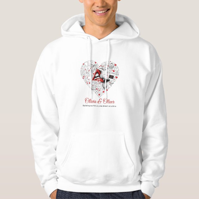 Sudadera Construyendo Nuestro Futuro Profesión Corazón San  (Anverso)