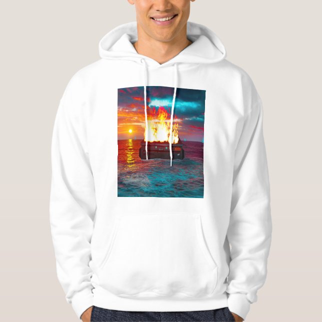 Sudadera Contenedor de basura en llamas (Anverso)
