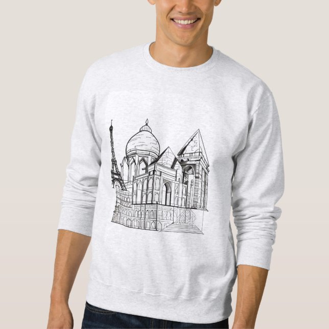 Sudadera Contorno arquitectónico : monumentos emblemáticos (Anverso)