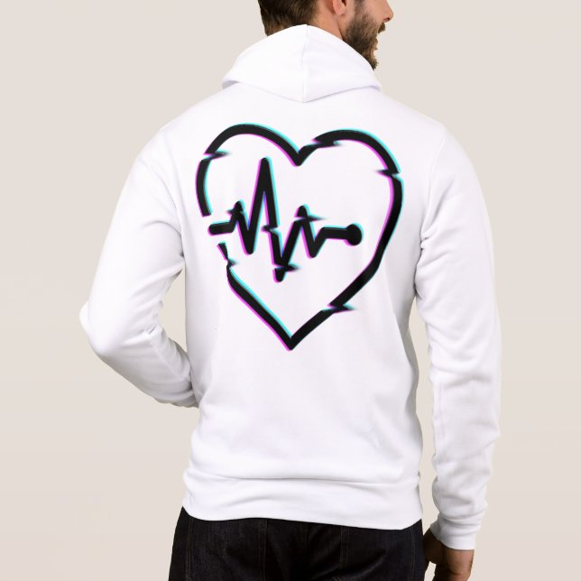 Sudadera Control del corazón Hoodie Full-Zip Bella+Canvas p (Reverso)