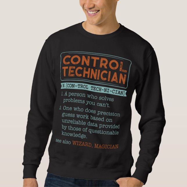 Sudadera Control Technician Dictionary Noun Wizard Magician (Anverso)