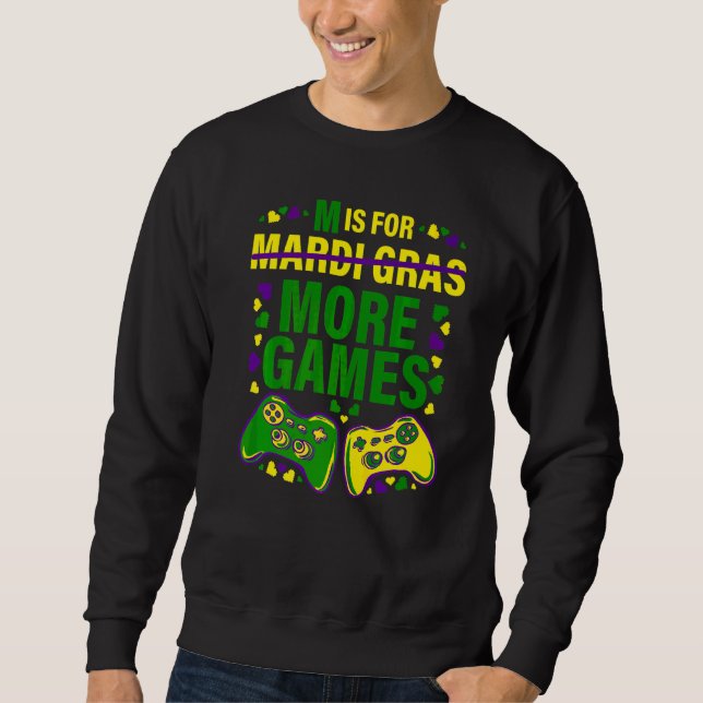 Sudadera Controlador de videojuego Mardi Gras Costume Gamer (Anverso)