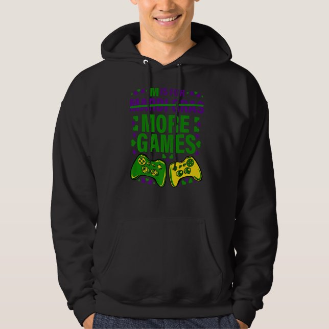 Sudadera Controlador de videojuego Mardi Gras Costume Gamer (Anverso)