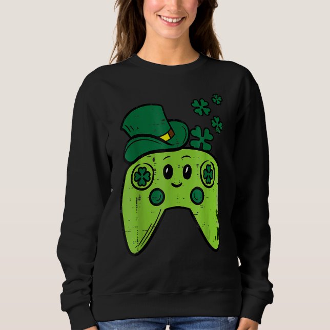 Sudadera Controlador de videojuegos irlandés St Patrick Day (Anverso)