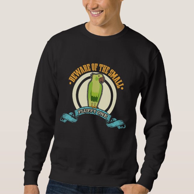Sudadera Conuro verde con queso - Gracioso observador de av (Anverso)