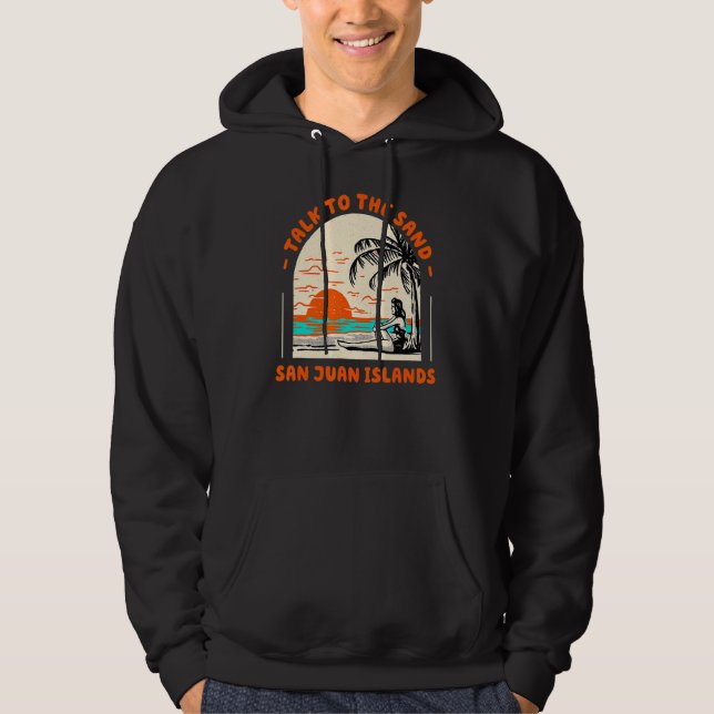 Sudadera Conversar Con La Playa De Las Islas San Juan En Wa (Anverso)