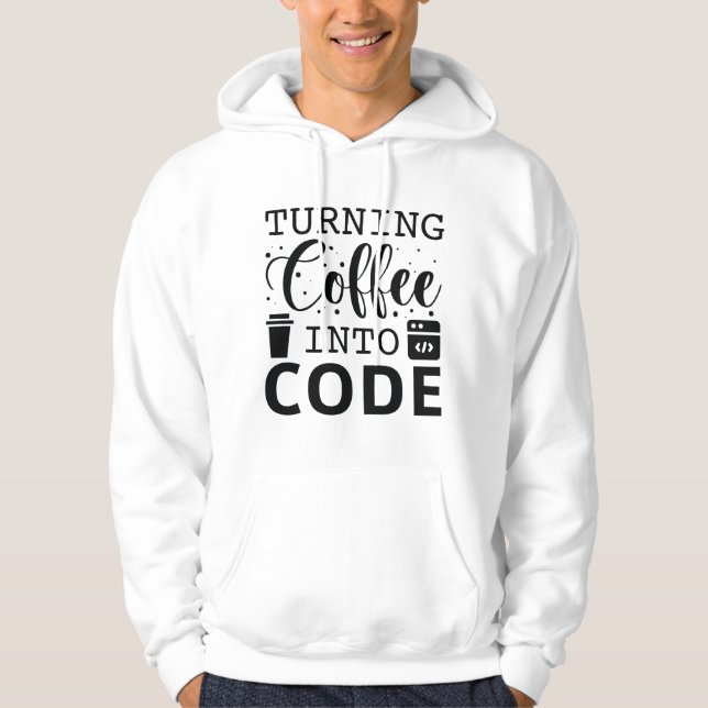 Sudadera Convertir el café en código (Anverso)