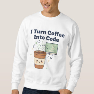 Sudadera Convierto Café en Código – Camiseta Divertida para