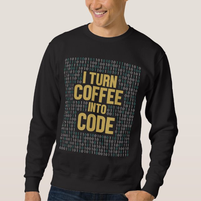 Sudadera Convierto el café en el software de ingeniero de c (Anverso)