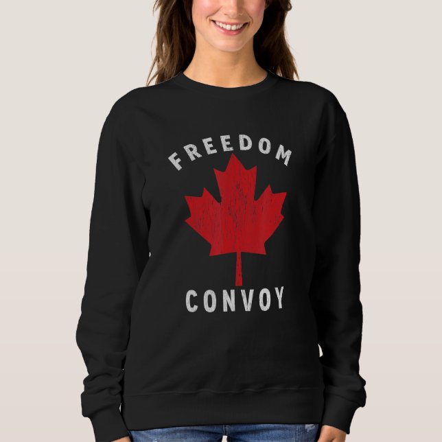 SUDADERA CONVOY DE LIBERTAD 2022 CANADIENSE TRUCKER TEES MA (Anverso)