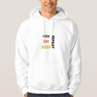 Sudadera "Cook Eat Sleep Repetir" Hombres divertidos Hoodie