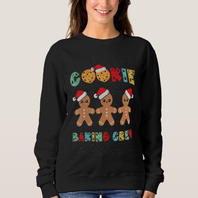 Sudadera Cookie Baking Crew Gingerbread Men With Xmas Hats  (Anverso)