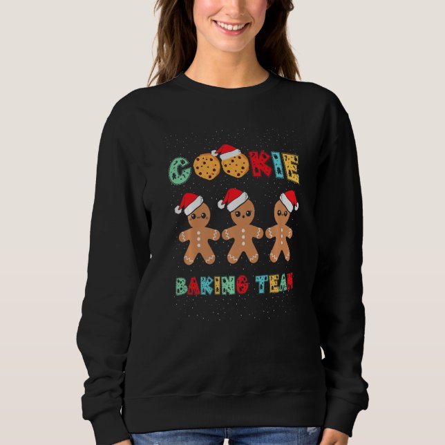 Sudadera Cookie Baking Team Gingerbread Men With Xmas Hats  (Anverso)