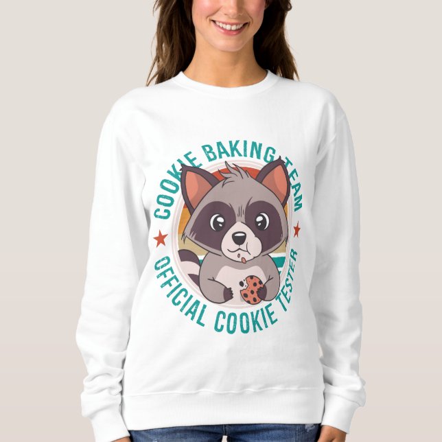 Sudadera Cookie Baking Team oficial Cookie Tester Raccoon (Anverso)