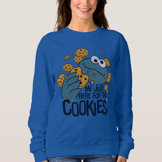 Sudadera Cookie Monster | Yo solo aquí para las galletas (Anverso)