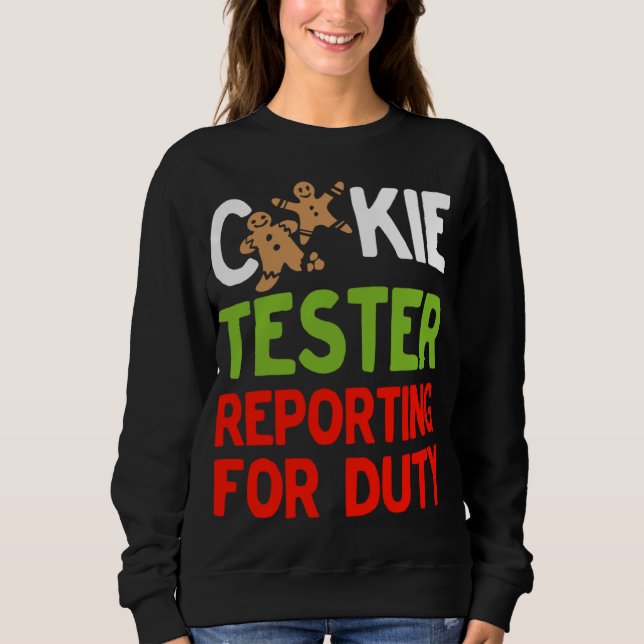 Sudadera Cookie Tester Reporting para los Navidades del ser (Anverso)