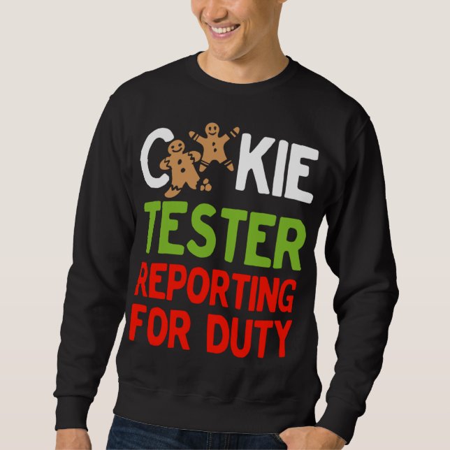 Sudadera Cookie Tester Reporting para los Navidades del ser (Anverso)