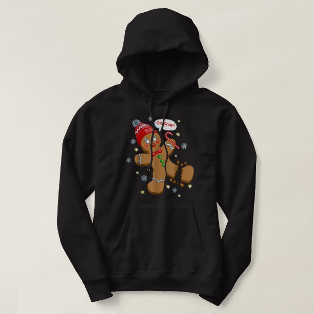 Sudadera Cookie X Mas Hombre De Gingerbread Oh Snap Gracios (Diseño del anverso)