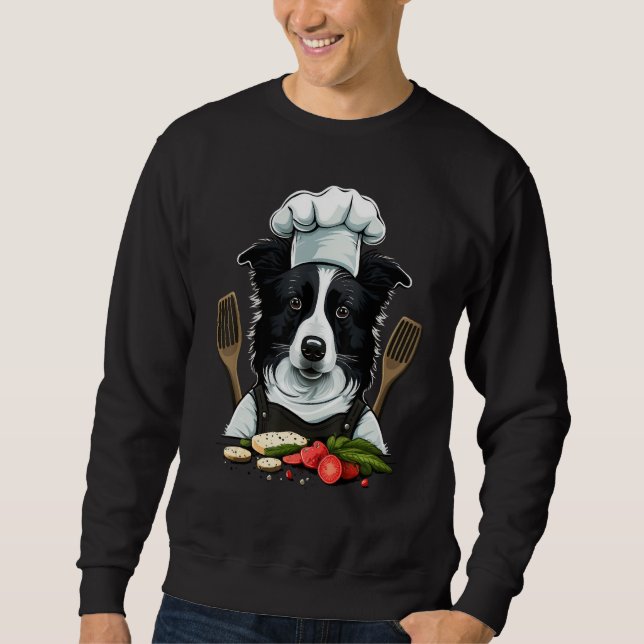 Sudadera Cooking Border Collie Restaurant cook on Border Co (Anverso)