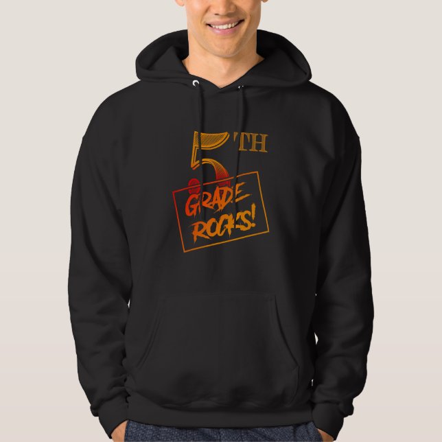 Sudadera Cool 5th Grade Rocks  Teacher Back To School (Anverso)