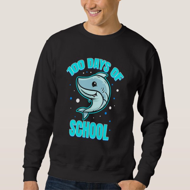 Sudadera Cool And Smart Shark For 100 Days Of School (Anverso)