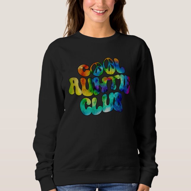 Sudadera Cool Auntie Club Retro Tie Dye Groovy (Anverso)