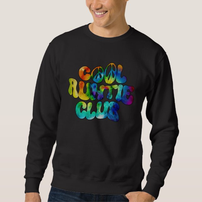 Sudadera Cool Auntie Club Retro Tie Dye Groovy (Anverso)