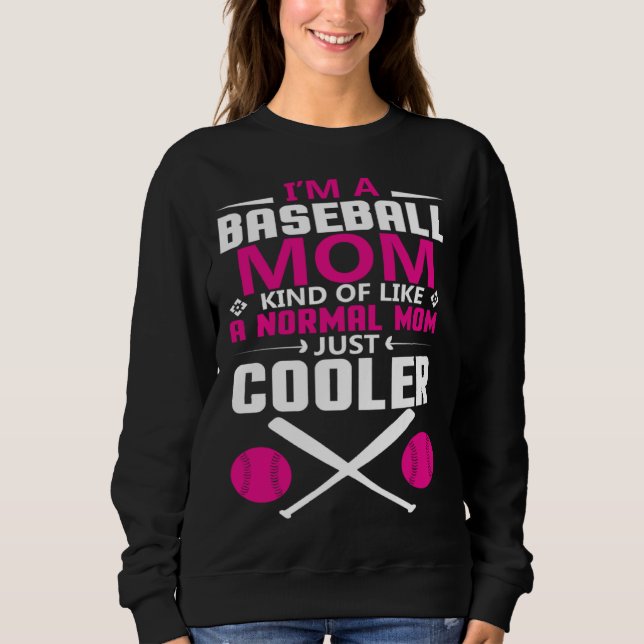 Sudadera Cool baseball mum everyday text simple retro (Anverso)