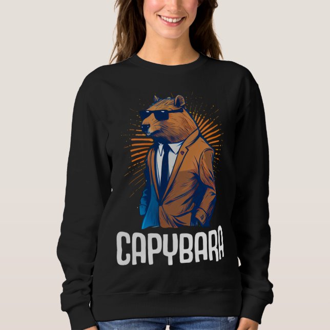 Sudadera Cool Capybara Sunglasses Water Pig South America C (Anverso)