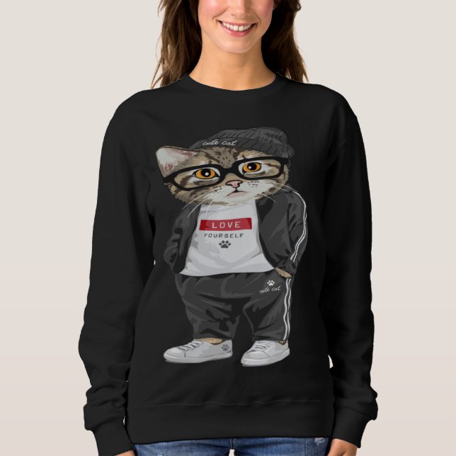 Sudadera Cool Cat Urban Style Cute Cats (Anverso)