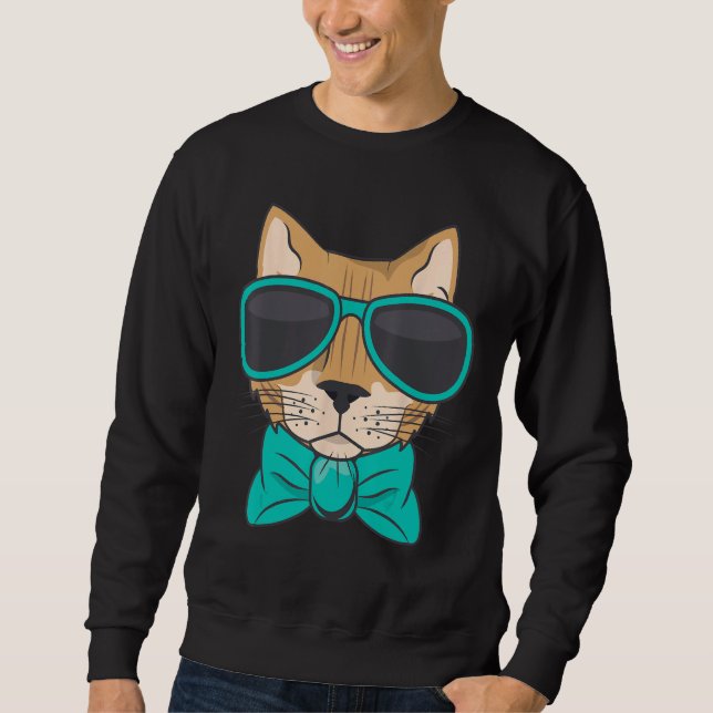 Sudadera Cool Cat With Glasses (Anverso)
