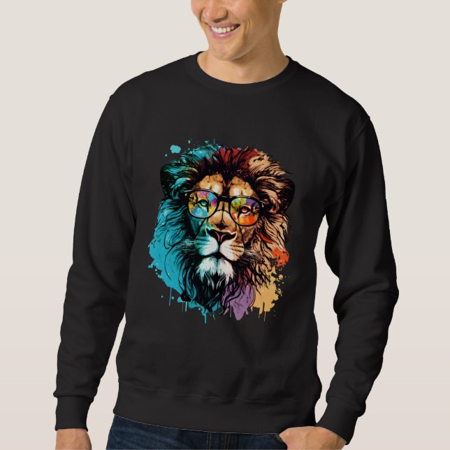 Sudadera Cool Colorful Lion Animal Lion (Anverso)