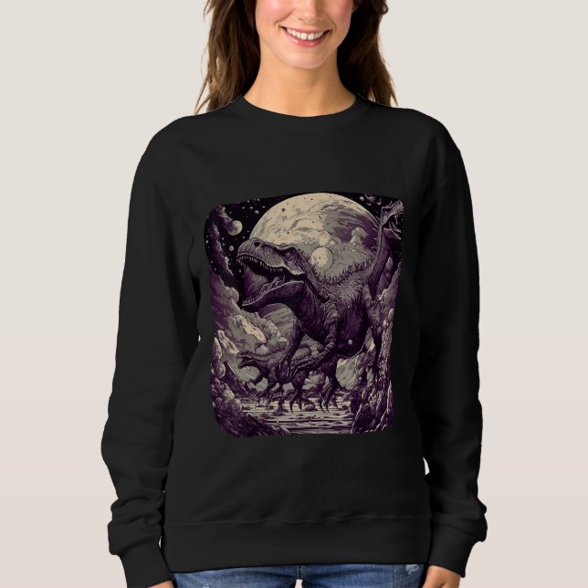 Sudadera Cool Dinosaurs Space Graphic Fantasy Art (Anverso)