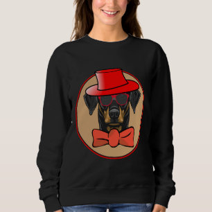 Sudadera Cool Doberman Pinscher In Hat Bowtie And Shades Es