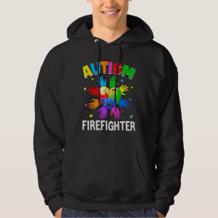 Sudadera Cool Firefighter Autism Awareness Heart Puzzle Rai