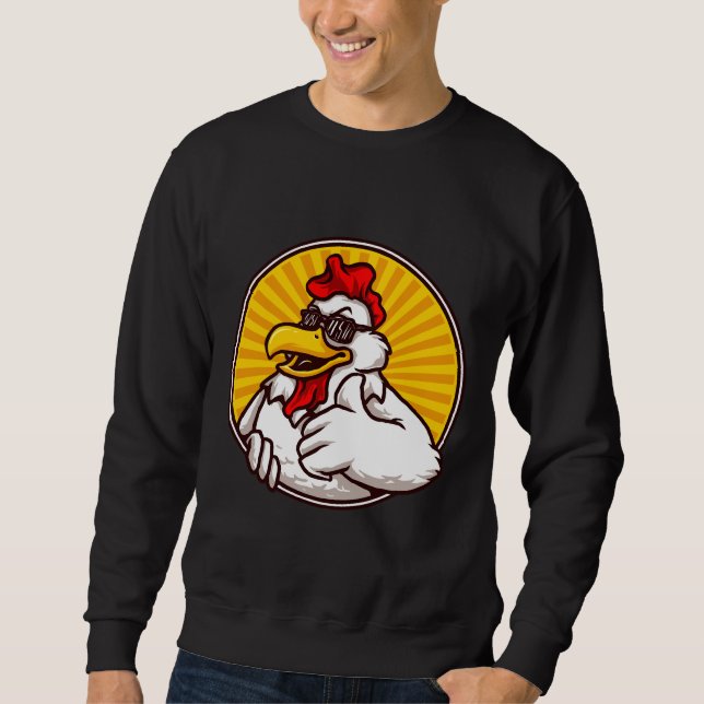 Sudadera Cool fun chicken mascot design   (Anverso)