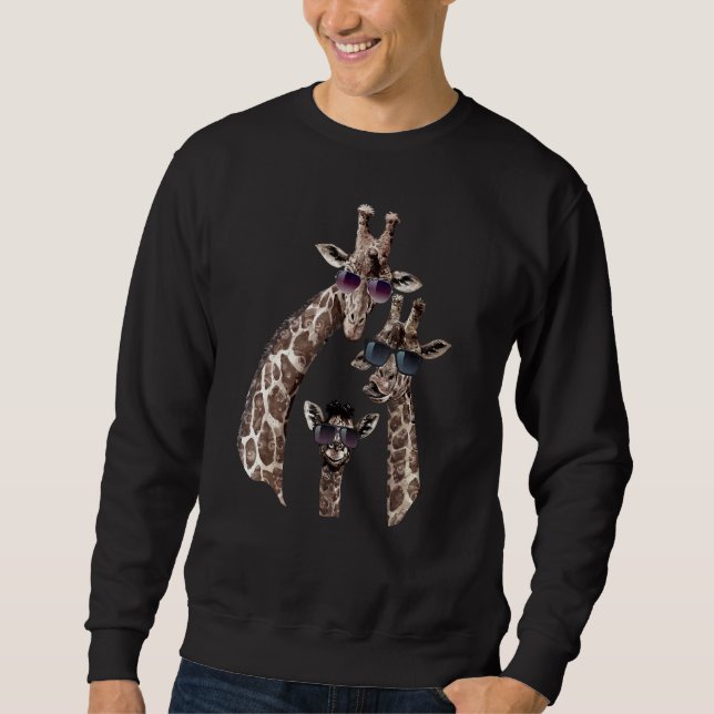 Sudadera Cool giraffe family with sunglasses (Anverso)
