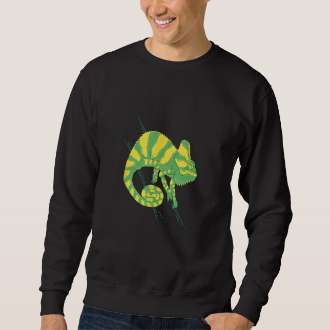 Sudadera Cool green yellow chameleon Old World lizards cham (Anverso)
