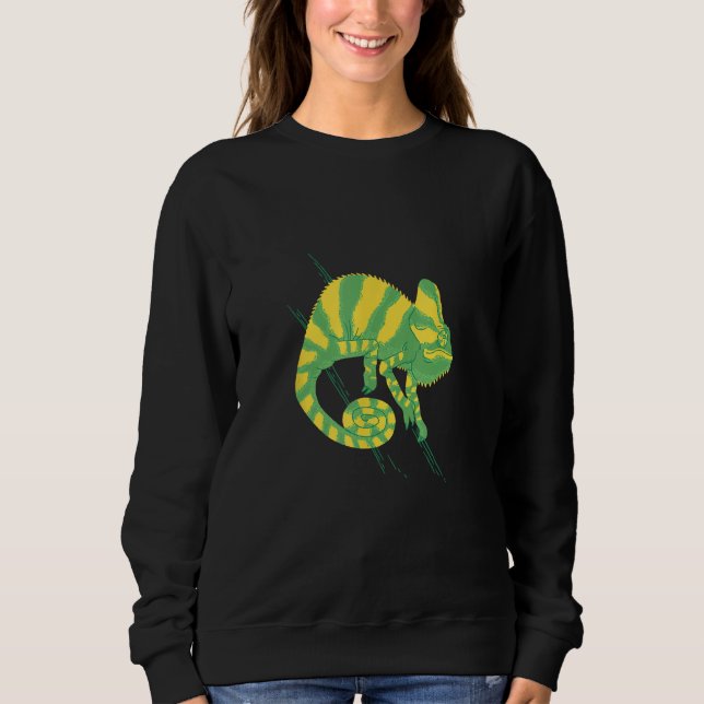 Sudadera Cool green yellow chameleon Old World lizards cham (Anverso)