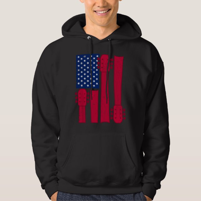 Sudadera Cool Guitar Player Guitarist I US American Flag Gu (Anverso)