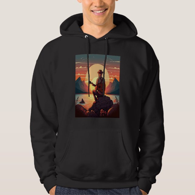 Sudadera Cool Guitarist Father Dad Playing Guitar In Sunset (Anverso)