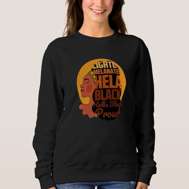 Sudadera cool Hella Black proud Illustration  Graphic Desig (Anverso)