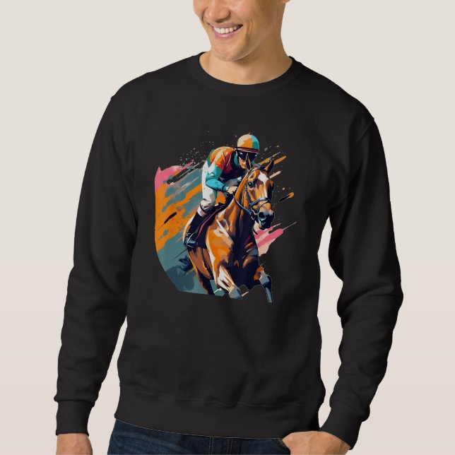 Sudadera Cool Horse with Horseman for  Horseracing (Anverso)