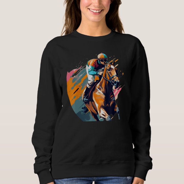 Sudadera Cool Horse with Horseman for  Horseracing (Anverso)