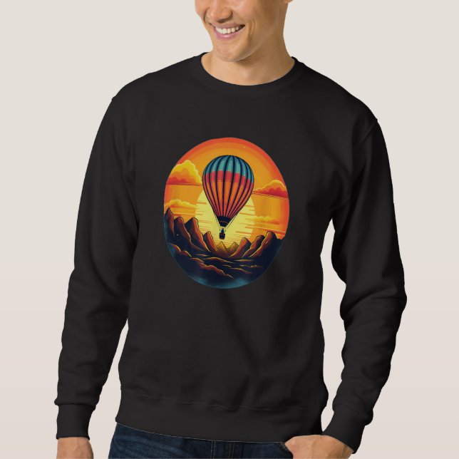 Sudadera Cool Hot Air Balloon with Sunset for Adventures (Anverso)
