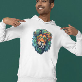 Sudadera Cool King – León Colorido con Diseño de Gafas de S