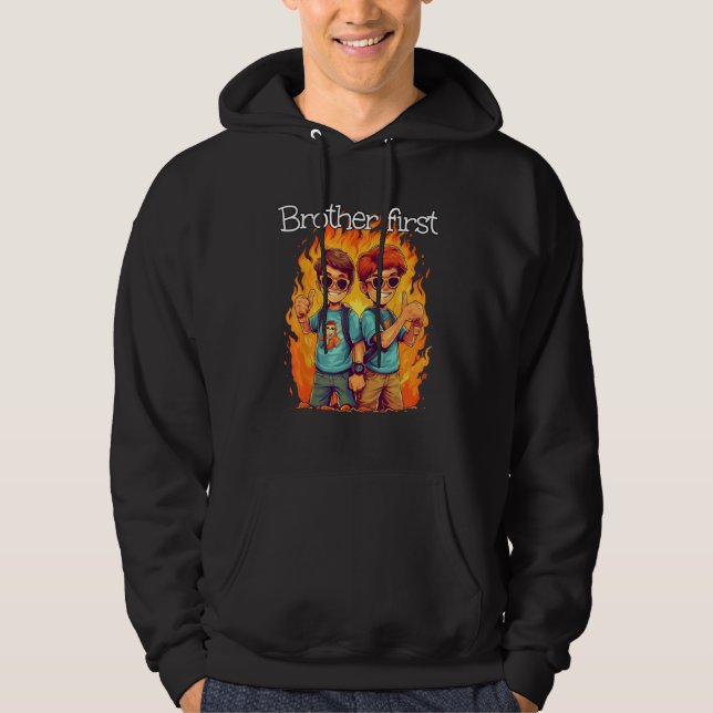 Sudadera Cool laughing Friends with Flames for Brothers (Anverso)