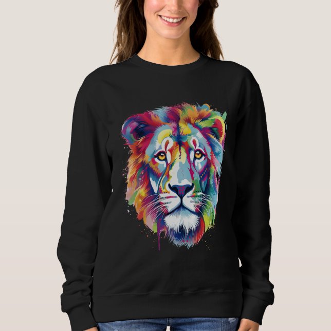 Sudadera Cool Lion Head with Bright Colorful (Anverso)